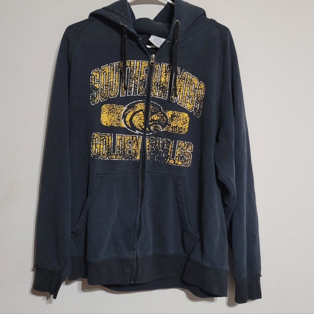 Southern Miss Hoodie Zip Up Sweatshirt Shirt Large‎ L Golden Eagles Mens Womens